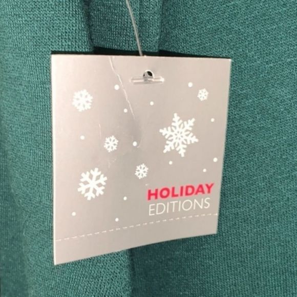 HOLIDAY EDITIONS Vintage Green‎ Santa Scooter Embroidered Ugly Christmas Sweater - Picture 6 of 6